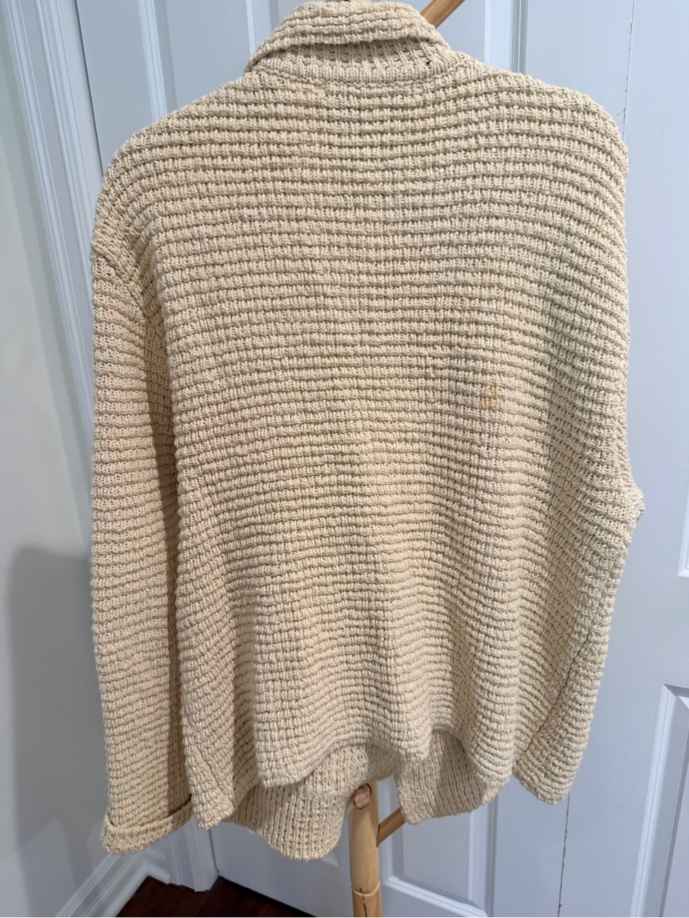 Cream Knit Button-Front Jacket - Picture 7 of 8